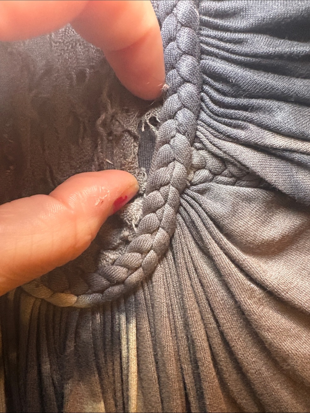 Sky Strapless Tie-Dye Maxi Dress in Black and Brown- Needs Minimal Repair 🪡🧵 - Picture 8 of 9
